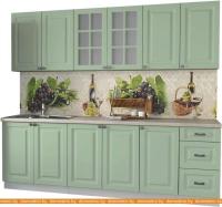 Кухня Интерлиния Мила Деко 2.4 А (мята/травертин серый) картинка