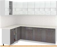 Кухня Кортекс-мебель Корнелия Экстра 1.5x2.5м (белый/береза/марсель) картинка