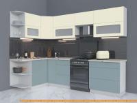 Кухня Интерлиния Мила Матте 1.5x2.8 Б левая (слоновая кость/океан/опал светлый) картинка