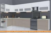 Кухня Интерлиния Мила Матте 1.5x4.0 Б правая (белый-луна-опал светлый) картинка