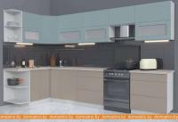 Кухня Интерлиния Мила Матте 1.5x3.4 Б правая (океан-луна-травертин серый) картинка