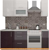 Кухня ВерсоМебель ВерсоЛайн 8-1.4 (белый 001/фиолетовый 014) картинка