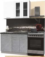 Кухня Интерлиния Мила Пластик 1.2 Б (мрамор/белый глянец/кастилло темный) картинка