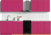 Кухня S-Company Клео колор 2.6 (малиновый/малиновый) картинка