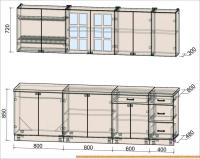 Кухня Интерлиния Мила Деко 2.6 Б (слоновая кость/кастилло темный) картинка