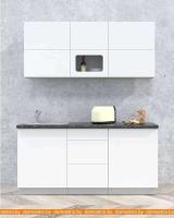 Кухня Интерлиния Мила Матте 1.7 А (белый/белый/опал светлый) картинка