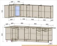 Кухня Интерлиния Мила 12x26 (антрацит/серебро) картинка
