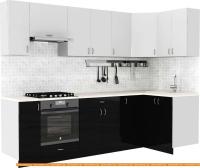 Кухня S-Company Клео глосc 1.2x2.7 правая (черный глянец/белый глянец) картинка
