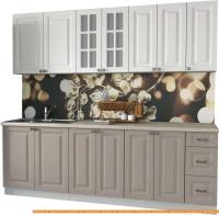 Кухня Интерлиния Мила Деко 2.3 А (белый/луна/травертин серый) картинка