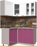 Кухня Интерлиния Мила Пластик 1.2x1.5 (гортензия гл/белый гл/опал светлый) картинка