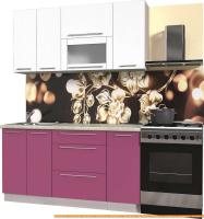 Кухня Интерлиния Мила Пластик 1.6 В (гортензия глянец/белый глянец/опал светл.) картинка