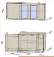 Кухня Интерлиния Мила 17-60 (антрацит/серебро) картинка