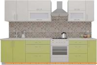 Кухня ВерсоМебель ВерсоЛайн 4-2.5 (белый 001/лайм 003) картинка