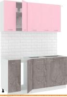 Кухня Кортекс-мебель Корнелия Лира 1.6 без столешницы (розовый/оникс) картинка