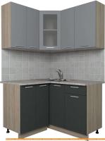 Кухня Интерлиния Мила 12x13 (серебро/антрацит) картинка