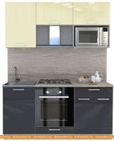 Кухня Интерлиния Мила Gloss 1.7 (ваниль-асфальт) картинка