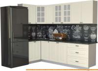 Кухня Интерлиния Мила Деко 1.2x2.6 (слоновая кость/кастилло темный) картинка