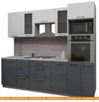 Кухня Интерлиния Мила Gloss 2.5 (белый-асфальт) картинка