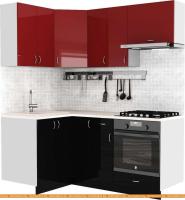 Кухня S-Company Клео глосc 1.2x1.8 левая (черный глянец/бургундский глянец) картинка