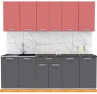 Кухня Интерлиния Мила Лайт 2.2 (красный-антрацит-кастилло темный) картинка
