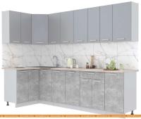 Кухня Интерлиния Мила Лайт 1.2x2.8 (серебристый-бетон-бискайская сосна) картинка
