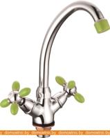 Смеситель Loffrey LF85910G (хром/зеленый) картинка