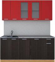 Кухня Интерлиния Мила 18-60 (дуб венге/красный) картинка