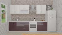 Кухня ВерсоМебель ВерсоЛайн 8-2.4 (белый 001/сливовый 104) картинка