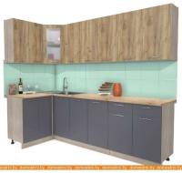 Кухня Интерлиния Мила 12x26 (дуб золотой-антрацит-дуб бунратти) картинка