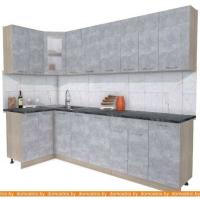 Кухня Интерлиния Мила 12x28 (бетон-бетон-кастилло темный) картинка