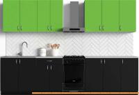Кухня S-Company Клео колор 2.6 (черный/зеленый) картинка