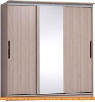 Шкаф-купе Глазов Strike 2000 ЛДСП с зеркалом (ясень шимо светлый) картинка