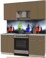 Кухня Интерлиния Мила Пластик 1.8 А (капучино глянец/опал светлый) картинка