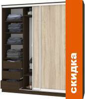 Шкаф-купе Кортекс-мебель Сенатор ШК12-45 Классика ДСП (венге/дуб сонома) картинка