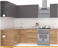 Кухня Интермебель Микс Топ-14 1.9x1.6м левая (графит серый-дуб крафт зол-дуб зол) картинка