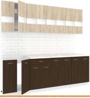 Кухня Кортекс-мебель Корнелия Экстра 2.4м (дуб сонома/венге/марсель) картинка