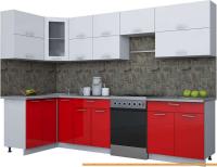Кухня Интерлиния Мила Gloss 60-12x30 (белый/красный глянец) картинка