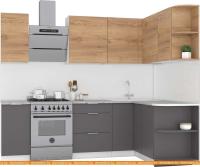 Кухня Интермебель Микс Топ-17 1.9x1.7м прав (дуб крафт зол-графит сер-ателье св.) картинка