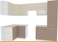 Кухня ВерсоМебель Эко-5 1.3x2.7 левая (латте/бежевый) картинка