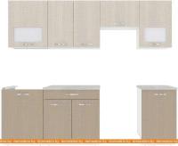 Кухня ВерсоМебель Эко-5 2.4 (крослайн латте/крослайн карамель) картинка