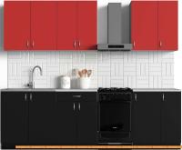 Кухня S-Company Клео колор 2.1 (черный/красный) картинка