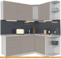 Кухня Интерлиния Мила Матте 1.5x1.9 А правая (луна-луна-травертин серый) картинка