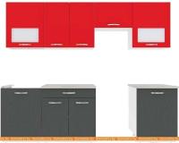 Кухня ВерсоМебель Эко-5 2.5 (антрацит/красный чили) картинка