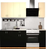 Кухня S-Company Клео лайт 1.5 (черный/песочный) картинка