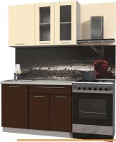 Кухня Интерлиния Мила Пластик 1.3 Б (шоколад глянец/ваниль глянец/опал светлый) картинка