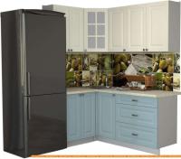 Кухня Интерлиния Мила Деко 1.2x1.8 (слоновая кость/океан/опал светлый) картинка