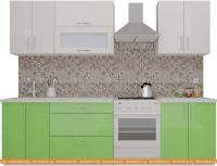 Кухня ВерсоМебель ВерсоЛайн 8-2.1 (белый 001/яблоко 005) картинка