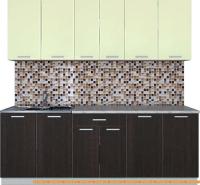 Кухня Интерлиния Мила Лайт 2.2 (салатовый/дуб венге) картинка