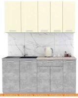 Кухня Интерлиния Мила Лайт 1.7 (ваниль-бетон-травертин) картинка