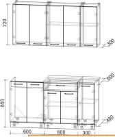 Кухня Интерлиния Мила Лайт 1.5 (салатовый/дуб венге) картинка